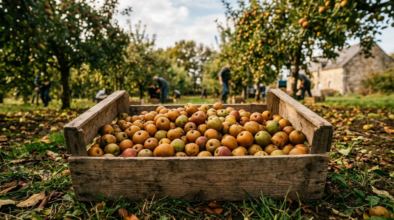 Pommes à cidre dans une cagette