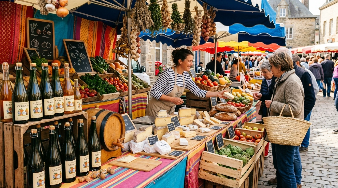 Étal de marché breton
