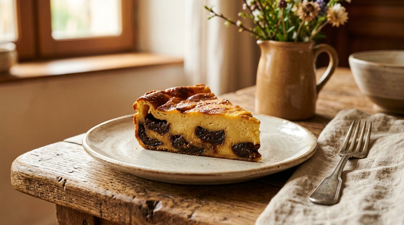 Part de gâteau servi à table