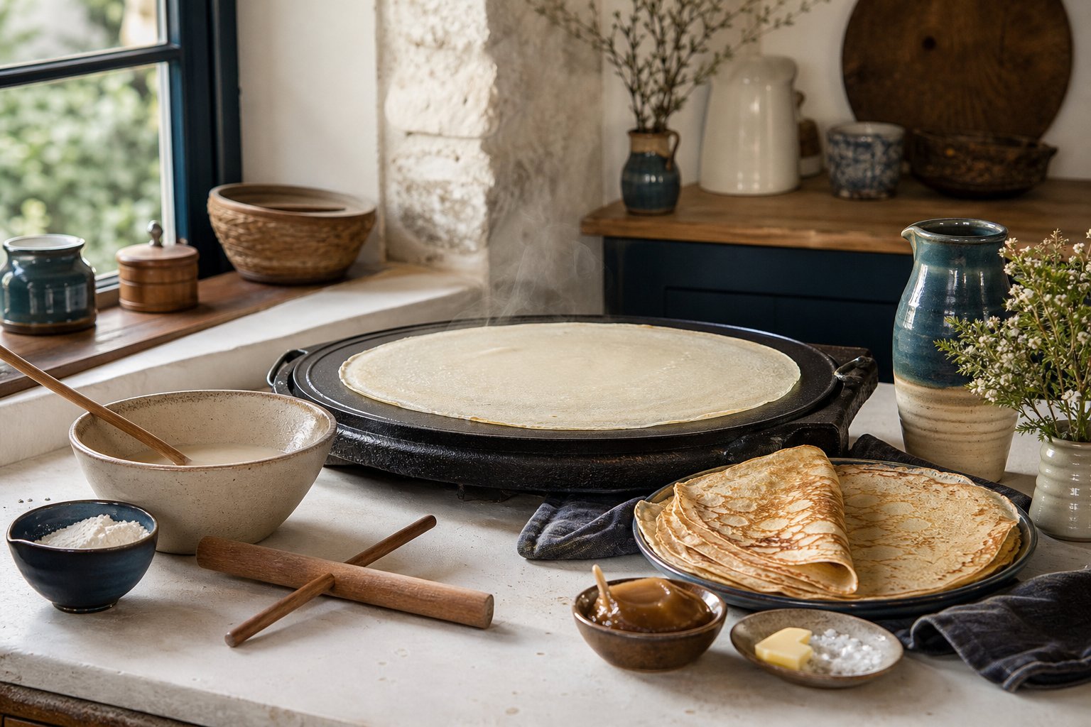 Préparation et ingrédients de galette bretonne : recette au sarrasin et pliage facile, cuisine breto
