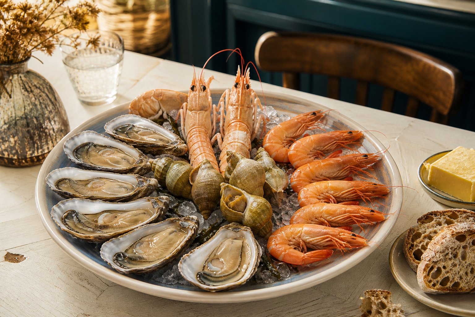 Préparation et ingrédients de plateau de fruits de mer : composition et quantités par pers, cuisine