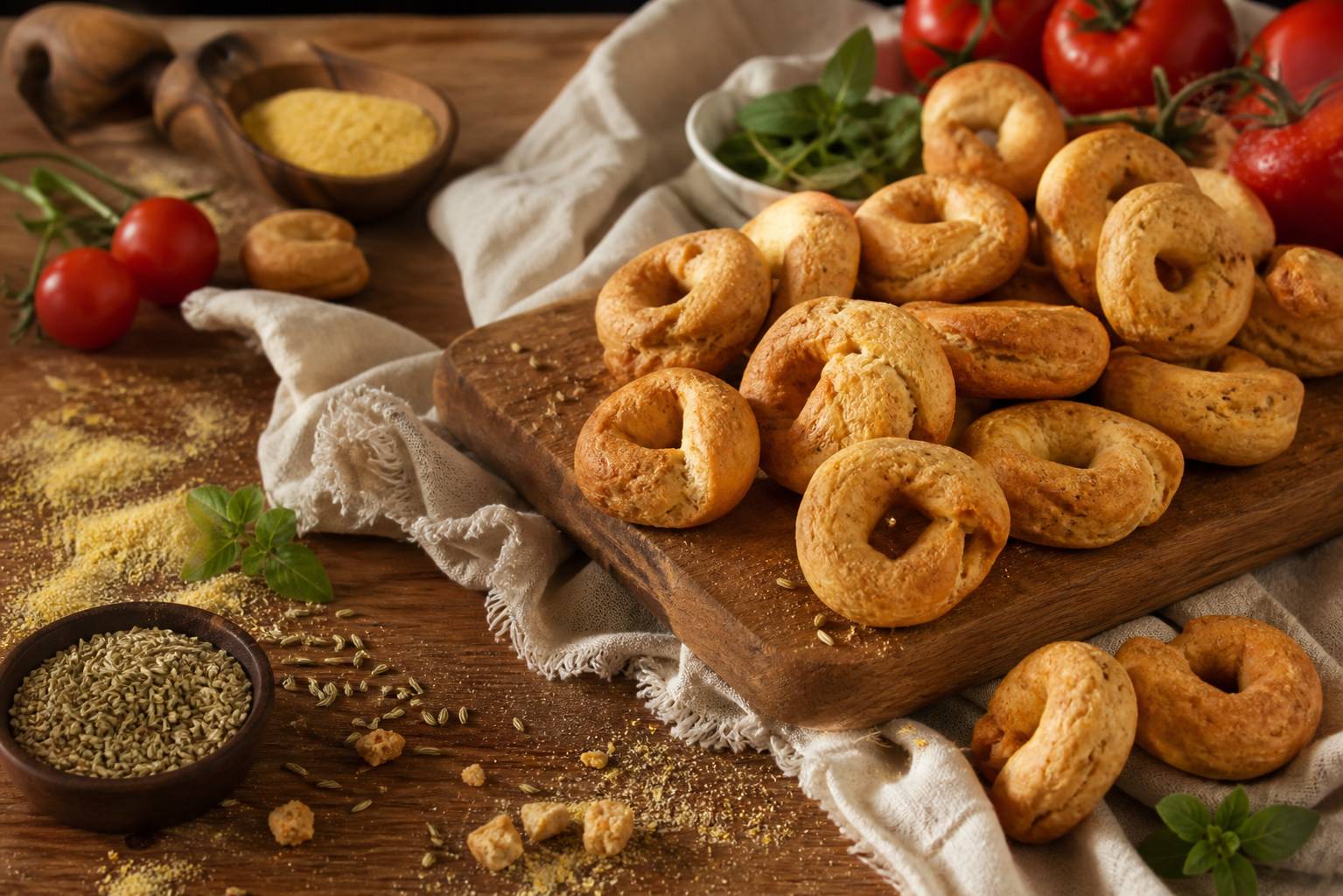 Délices croquants : Découvrez les taralli parfumés au fenouil, Taralli au fenouil, ces délices croquants