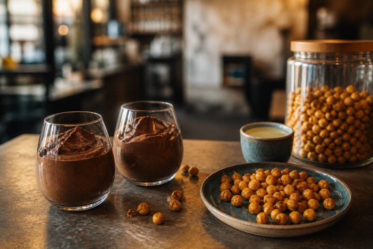 Délicieuse mousse au chocolat vegan à base d&rsquo;aquafaba et pois chiches