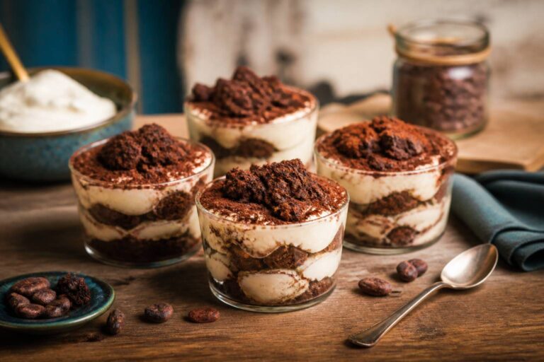 Délice gourmand : Tiramisu chocolaté au cœur fondant de brownie