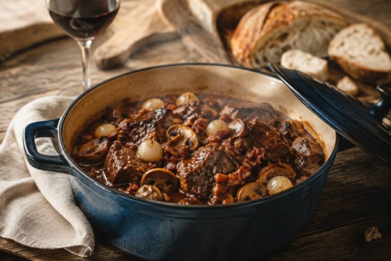 La joue de porc mijotée façon bourguignonne : un classique revisité