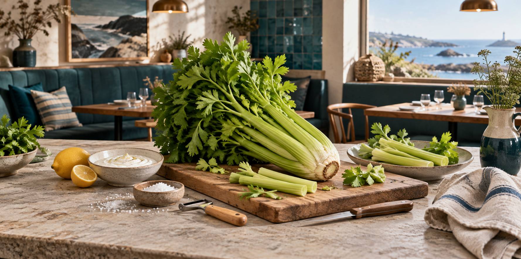 Illustration éditoriale du sujet : Les secrets pour cuisiner le céleri branche à la perfection