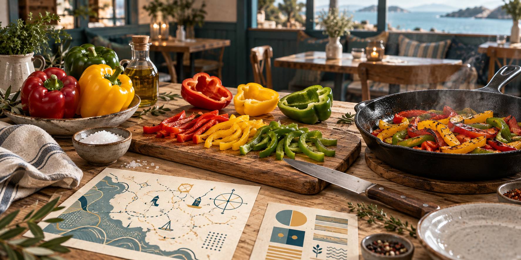 Illustration éditoriale du sujet : Les secrets pour préparer et cuisiner les poivrons avec succès
