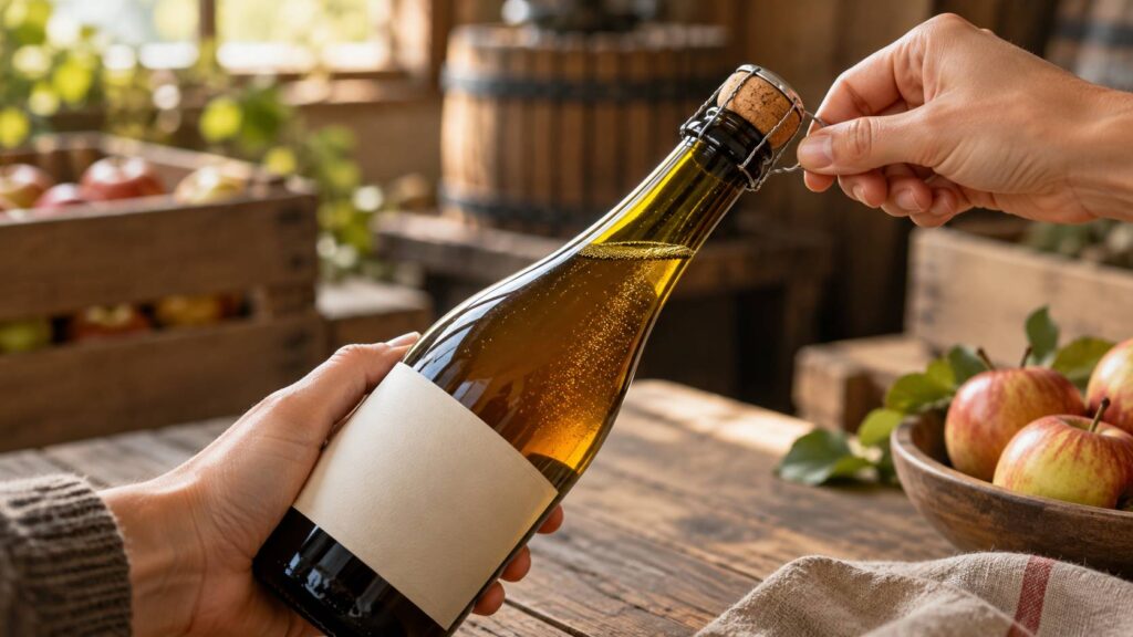 Illustration de détail sur le sujet : Cidre bouché ou cidre de ferme : ce que la bouteille raconte