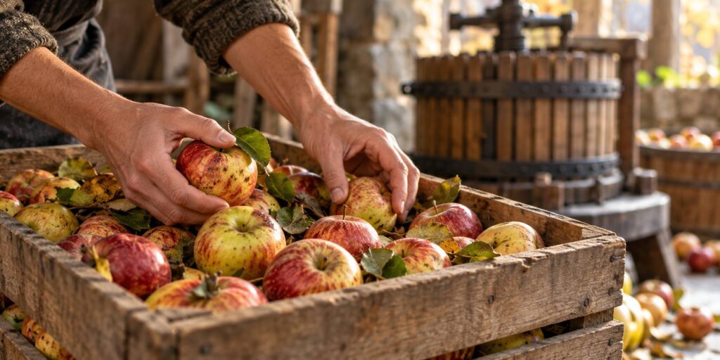 Illustration de détail sur le sujet : Cidre de Cornouaille AOP : aire, pommes et cahier des charges