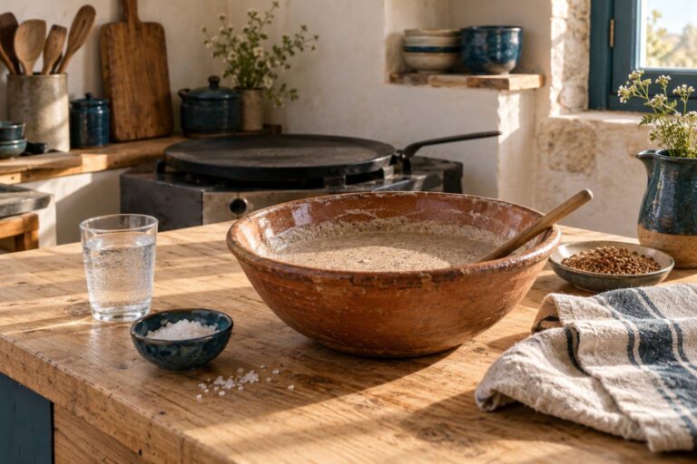 Pâte à galettes au blé noir : eau, sel, et pas de lait, pourquoi