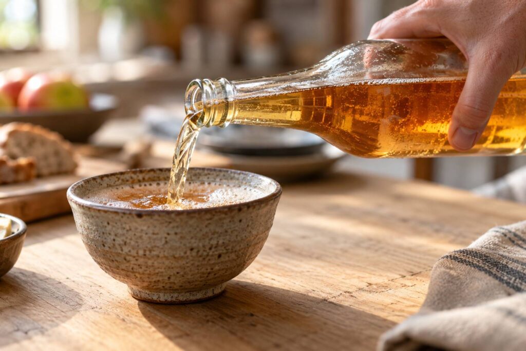 Illustration de détail sur le sujet : Servir le cidre à la bolée : température et verre